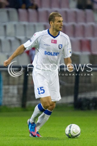  26.07.2013 LODZ PILKA NOZNA T-MOBILE EKSTRAKLASA SEZON 2013/2014 FOOTBALL POLISH EKSTRAKLASA SEASON WIDZEW LODZ - ZAWISZA BYDGOSZCZ N/Z PAWEL STRAK SYLWETKA  