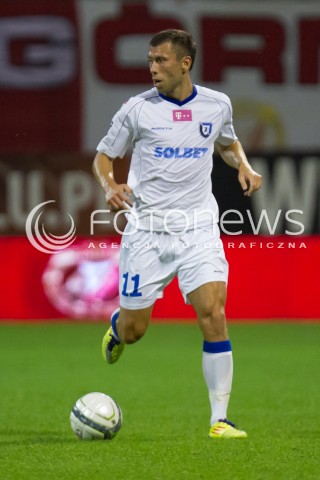  26.07.2013 LODZ PILKA NOZNA T-MOBILE EKSTRAKLASA SEZON 2013/2014 FOOTBALL POLISH EKSTRAKLASA SEASON WIDZEW LODZ - ZAWISZA BYDGOSZCZ N/Z ZIAJKA SEBASTIAN SYLWETKA  