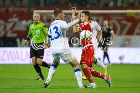  26.07.2013 LODZ PILKA NOZNA T-MOBILE EKSTRAKLASA SEZON 2013/2014 FOOTBALL POLISH EKSTRAKLASA SEASON WIDZEW LODZ - ZAWISZA BYDGOSZCZ N/Z MARIUSZ RYBICKI SKRZYNSKI LUKASZ  