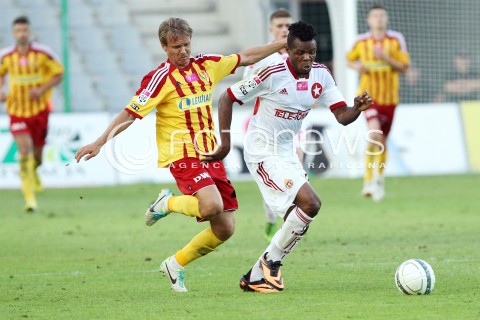  29.07.2013 KRAKOW <br />PILKA NOZNA POLSKA T-MOBILE EKSTRAKLASA SEZON 2013/2014 FOOTBALL POLISH EKSTRAKLASA SEASON 2013/2014 KORONA KIELCE - WISLA KRAKOW<br />N/Z EMMANUEL SARKI PAWEL SOBOLEWSKI<br /> 