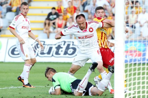  29.07.2013 KRAKOW <br />
PILKA NOZNA POLSKA T-MOBILE EKSTRAKLASA SEZON 2013/2014 FOOTBALL POLISH EKSTRAKLASA SEASON 2013/2014 KORONA KIELCE - WISLA KRAKOW<br />
N/Z MICHAL MISKIEWICZ ARKADIUSZ GLOWACKI DANIEL GOLEBIEWSKI<br />
 