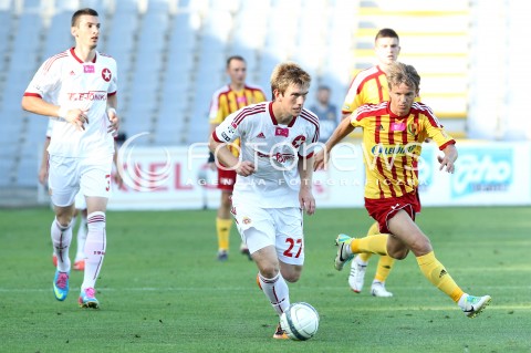  29.07.2013 KRAKOW <br />PILKA NOZNA POLSKA T-MOBILE EKSTRAKLASA SEZON 2013/2014 FOOTBALL POLISH EKSTRAKLASA SEASON 2013/2014 KORONA KIELCE - WISLA KRAKOW<br />N/Z MICHAL NALEPA PAWEL SOBOLEWSKI<br /> 