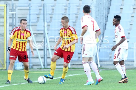  29.07.2013 KRAKOW <br />PILKA NOZNA POLSKA T-MOBILE EKSTRAKLASA SEZON 2013/2014 FOOTBALL POLISH EKSTRAKLASA SEASON 2013/2014 KORONA KIELCE - WISLA KRAKOW<br />N/Z VLASTIMIR JOVANOVIC PAWEL GOLANSKI EMMANUEL SARKI<br /> 