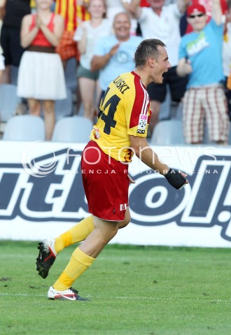  29.07.2013 KRAKOW <br />PILKA NOZNA POLSKA T-MOBILE EKSTRAKLASA SEZON 2013/2014 FOOTBALL POLISH EKSTRAKLASA SEASON 2013/2014 KORONA KIELCE - WISLA KRAKOW<br />N/Z RADOSC EMOCJE PAWEL GOLANSKI BRAMKA GOL<br /> 