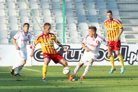  29.07.2013 KRAKOW <br />PILKA NOZNA POLSKA T-MOBILE EKSTRAKLASA SEZON 2013/2014 FOOTBALL POLISH EKSTRAKLASA SEASON 2013/2014 KORONA KIELCE - WISLA KRAKOW<br />N/Z VLASTIMIR JOVANOVIC LUKASZ GARGULA PIOTR MALARCZYK <br /> 