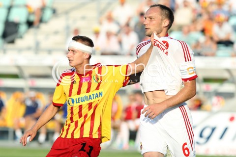  29.07.2013 KRAKOW <br />PILKA NOZNA POLSKA T-MOBILE EKSTRAKLASA SEZON 2013/2014 FOOTBALL POLISH EKSTRAKLASA SEASON 2013/2014 KORONA KIELCE - WISLA KRAKOW<br />N/Z ARKADIUSZ GLOWACKI DANIEL GOLEBIEWSKI<br /> 