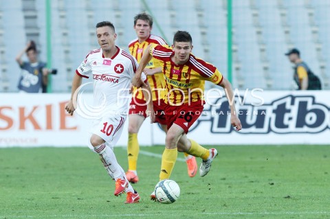  29.07.2013 KRAKOW <br />PILKA NOZNA POLSKA T-MOBILE EKSTRAKLASA SEZON 2013/2014 FOOTBALL POLISH EKSTRAKLASA SEASON 2013/2014 KORONA KIELCE - WISLA KRAKOW<br />N/Z LUKASZ GARGULA ARTUR LENARTOWSKI<br /> 