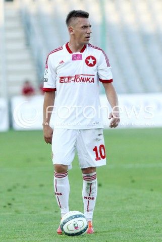  29.07.2013 KRAKOW <br />PILKA NOZNA POLSKA T-MOBILE EKSTRAKLASA SEZON 2013/2014 FOOTBALL POLISH EKSTRAKLASA SEASON 2013/2014 KORONA KIELCE - WISLA KRAKOW<br />N/Z LUKASZ GARGULA SYLWETKA <br /> 