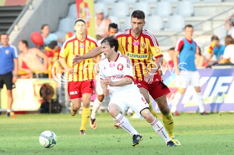  29.07.2013 KRAKOW <br />PILKA NOZNA POLSKA T-MOBILE EKSTRAKLASA SEZON 2013/2014 FOOTBALL POLISH EKSTRAKLASA SEASON 2013/2014 KORONA KIELCE - WISLA KRAKOW<br />N/Z RAFAL BOGUSKI PAVOL STANO <br /> 