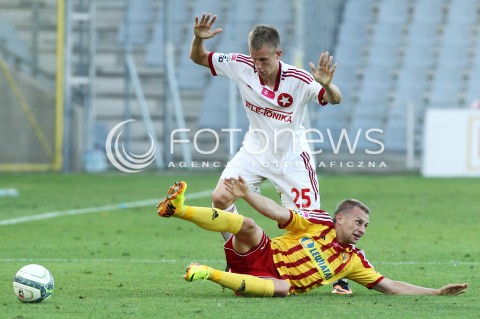  29.07.2013 KRAKOW <br />PILKA NOZNA POLSKA T-MOBILE EKSTRAKLASA SEZON 2013/2014 FOOTBALL POLISH EKSTRAKLASA SEASON 2013/2014 KORONA KIELCE - WISLA KRAKOW<br />N/Z PAWEL STOLARSKI LUKASZ SIERPINA<br /> 