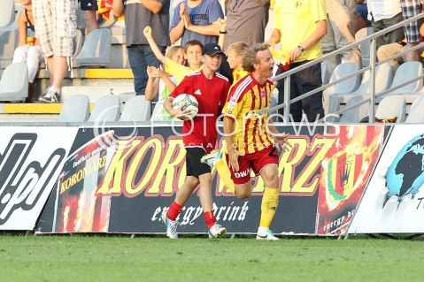  29.07.2013 KRAKOW <br />PILKA NOZNA POLSKA T-MOBILE EKSTRAKLASA SEZON 2013/2014 FOOTBALL POLISH EKSTRAKLASA SEASON 2013/2014 KORONA KIELCE - WISLA KRAKOW<br />N/Z PAWEL SOBOLEWSKI RADOSC BRAMKA GOL<br /> 