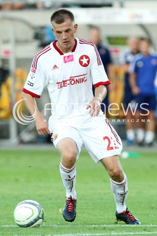  29.07.2013 KRAKOW <br />PILKA NOZNA POLSKA T-MOBILE EKSTRAKLASA SEZON 2013/2014 FOOTBALL POLISH EKSTRAKLASA SEASON 2013/2014 KORONA KIELCE - WISLA KRAKOW<br />N/Z LUKASZ BURLIGA SYLWETKA<br /> 