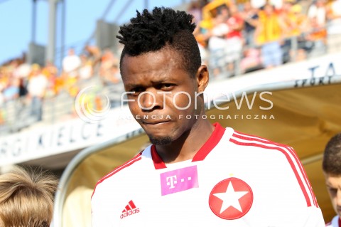  29.07.2013 KRAKOW <br />PILKA NOZNA POLSKA T-MOBILE EKSTRAKLASA SEZON 2013/2014 FOOTBALL POLISH EKSTRAKLASA SEASON 2013/2014 KORONA KIELCE - WISLA KRAKOW<br />N/Z EMMANUEL SARKI<br /> 