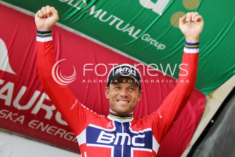  30.07.2013 RZESZOW <br />70 TOUR DE POLOGNE<br />ETAP 3 META W RZESZOWIE<br />N/Z THOR HUSHOVD DEKORACJA<br /> 
