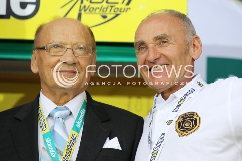  30.07.2013 RZESZOW <br />70 TOUR DE POLOGNE<br />ETAP 3 META W RZESZOWIE<br />N/Z CZESLAW LANG TADEUSZ FERENC PREZYDENT RZESZOWA<br /> 