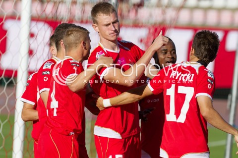 03.08.2013 LODZ PILKA NOZNA T-MOBILE EKSTRAKLASA SEZON 2013/2014 FOOTBALL POLISH EKSTRAKLASA SEASON WIDZEW LODZ - KORONA KIELCE N/Z EDUARDS VISNAKOVS   