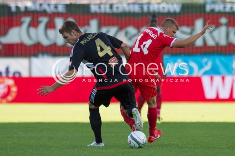  03.08.2013 LODZ PILKA NOZNA T-MOBILE EKSTRAKLASA SEZON 2013/2014 FOOTBALL POLISH EKSTRAKLASA SEASON WIDZEW LODZ - KORONA KIELCE N/Z PIOTR MALARCZYK TOMASZ KOWALSKI  