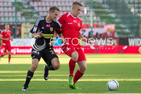  03.08.2013 LODZ PILKA NOZNA T-MOBILE EKSTRAKLASA SEZON 2013/2014 FOOTBALL POLISH EKSTRAKLASA SEASON WIDZEW LODZ - KORONA KIELCE N/Z RAFAL AUGUSTYNIAK DANIEL GOLEBIEWSKI  