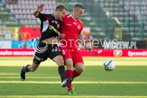  03.08.2013 LODZ PILKA NOZNA T-MOBILE EKSTRAKLASA SEZON 2013/2014 FOOTBALL POLISH EKSTRAKLASA SEASON WIDZEW LODZ - KORONA KIELCE N/Z RAFAL AUGUSTYNIAK DANIEL GOLEBIEWSKI  
