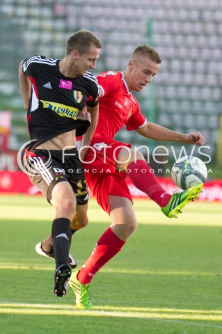  03.08.2013 LODZ PILKA NOZNA T-MOBILE EKSTRAKLASA SEZON 2013/2014 FOOTBALL POLISH EKSTRAKLASA SEASON WIDZEW LODZ - KORONA KIELCE N/Z RAFAL AUGUSTYNIAK DANIEL GOLEBIEWSKI  