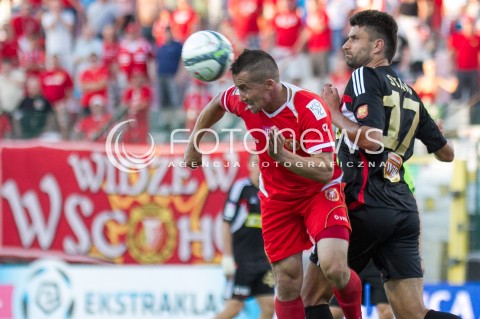  03.08.2013 LODZ PILKA NOZNA T-MOBILE EKSTRAKLASA SEZON 2013/2014 FOOTBALL POLISH EKSTRAKLASA SEASON WIDZEW LODZ - KORONA KIELCE N/Z MARCIN KACZMAREK  STANO PAVOL   