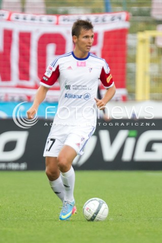  10.08.2013 LODZ PILKA NOZNA T-MOBILE EKSTRAKLASA SEZON 2013/2014 FOOTBALL POLISH EKSTRAKLASA SEASON WIDZEW LODZ - GORNIK ZABRZE N/Z PAWEL OLKOWSKI SYLWETKA   
