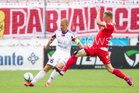  10.08.2013 LODZ PILKA NOZNA T-MOBILE EKSTRAKLASA SEZON 2013/2014 FOOTBALL POLISH EKSTRAKLASA SEASON WIDZEW LODZ - GORNIK ZABRZE N/Z ADAM DANCH EDUARDS VISNAKOVS  