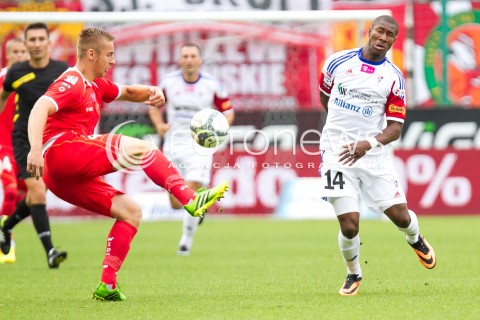  10.08.2013 LODZ PILKA NOZNA T-MOBILE EKSTRAKLASA SEZON 2013/2014 FOOTBALL POLISH EKSTRAKLASA SEASON WIDZEW LODZ - GORNIK ZABRZE N/Z NIGUIMBE NAKOULMA RAFAL AUGUSTYNIAK  