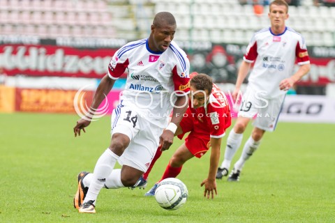  10.08.2013 LODZ PILKA NOZNA T-MOBILE EKSTRAKLASA SEZON 2013/2014 FOOTBALL POLISH EKSTRAKLASA SEASON WIDZEW LODZ - GORNIK ZABRZE N/Z NIGUIMBE NAKOULMA RAFAL AUGUSTYNIAK  