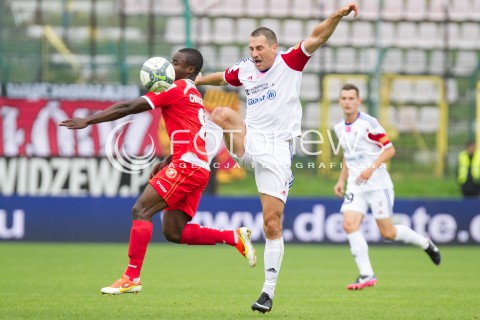  10.08.2013 LODZ PILKA NOZNA T-MOBILE EKSTRAKLASA SEZON 2013/2014 FOOTBALL POLISH EKSTRAKLASA SEASON WIDZEW LODZ - GORNIK ZABRZE N/Z PRINCEWILL OKACHI RADOSLAW SOBOLEWSKI  