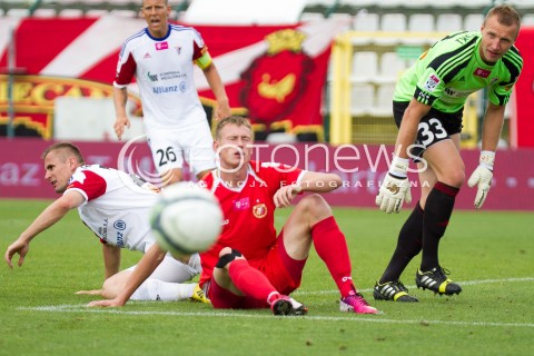  10.08.2013 LODZ PILKA NOZNA T-MOBILE EKSTRAKLASA SEZON 2013/2014 FOOTBALL POLISH EKSTRAKLASA SEASON WIDZEW LODZ - GORNIK ZABRZE N/Z EDUARDS VISNAKOVS NORBERT WITKOWSKI  