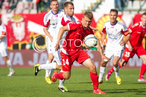  10.08.2013 LODZ PILKA NOZNA T-MOBILE EKSTRAKLASA SEZON 2013/2014 FOOTBALL POLISH EKSTRAKLASA SEASON WIDZEW LODZ - GORNIK ZABRZE N/Z TOMASZ KOWALSKI SERGEJ MOSNIKOV  