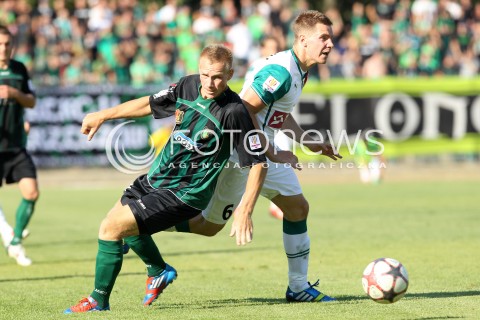  17.08.2013 STALOWA WOLA <br />PILKA NOZNA POLSKA PUCHAR POLSKI SEZON 2013/2014 FOOTBALL POLISH CUP SEASON 2013/2014 STAL STALOWA WOLA - SLASK WROCLAW<br />N/Z TADEUSZ HOLOTA MATEUSZ KANTOR <br /> 