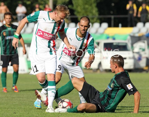  17.08.2013 STALOWA WOLA <br />PILKA NOZNA POLSKA PUCHAR POLSKI SEZON 2013/2014 FOOTBALL POLISH CUP SEASON 2013/2014 STAL STALOWA WOLA - SLASK WROCLAW<br />N/Z SEBASTIAN MILA MARCO PAIXAO <br /> 