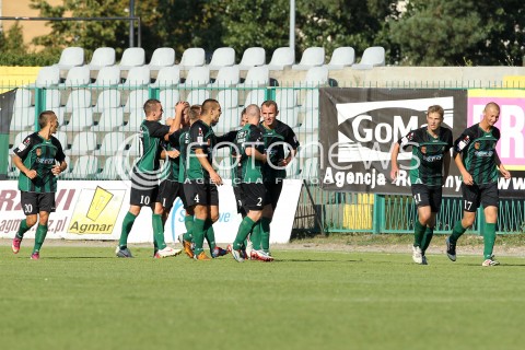  17.08.2013 STALOWA WOLA <br />PILKA NOZNA POLSKA PUCHAR POLSKI SEZON 2013/2014 FOOTBALL POLISH CUP SEASON 2013/2014 STAL STALOWA WOLA - SLASK WROCLAW<br />N/Z MICHAL BOGACZ RADOSC BRAMKA GOL<br /> 