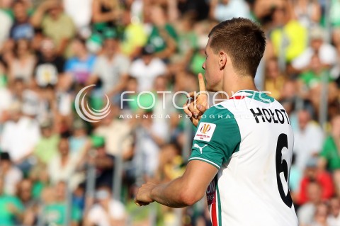  17.08.2013 STALOWA WOLA <br />PILKA NOZNA POLSKA PUCHAR POLSKI SEZON 2013/2014 FOOTBALL POLISH CUP SEASON 2013/2014 STAL STALOWA WOLA - SLASK WROCLAW<br />N/Z TADEUSZ HOLOTA RADOSC BRAMKA GOL<br /> 