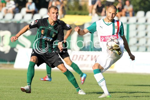  17.08.2013 STALOWA WOLA <br />PILKA NOZNA POLSKA PUCHAR POLSKI SEZON 2013/2014 FOOTBALL POLISH CUP SEASON 2013/2014 STAL STALOWA WOLA - SLASK WROCLAW<br />N/Z JAKUB WIEZIK MICHAL CZARNY <br /> 