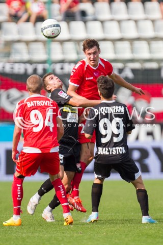  31.08.2013 LODZ PILKA NOZNA T-MOBILE EKSTRAKLASA SEZON 2013/2014 FOOTBALL POLISH EKSTRAKLASA SEASON WIDZEW LODZ -JAGIELLONIA BIALYSTOK N/Z TOMASZ BANDROWSKI POVILAS LEIMONAS  