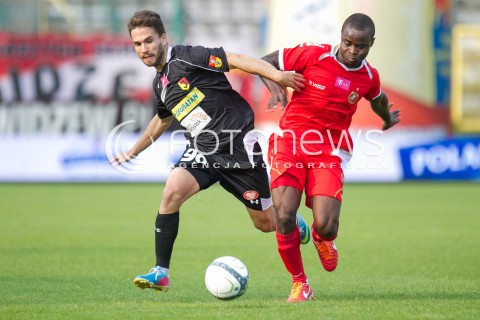  31.08.2013 LODZ PILKA NOZNA T-MOBILE EKSTRAKLASA SEZON 2013/2014 FOOTBALL POLISH EKSTRAKLASA SEASON WIDZEW LODZ -JAGIELLONIA BIALYSTOK N/Z DANIEL SOSA QUINTANA  PRINCEWILL OKACHI  