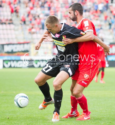  31.08.2013 LODZ PILKA NOZNA T-MOBILE EKSTRAKLASA SEZON 2013/2014 FOOTBALL POLISH EKSTRAKLASA SEASON WIDZEW LODZ -JAGIELLONIA BIALYSTOK N/Z MATEUSZ PIATKOWSKI JONATHAN PEREZ DE AMO  