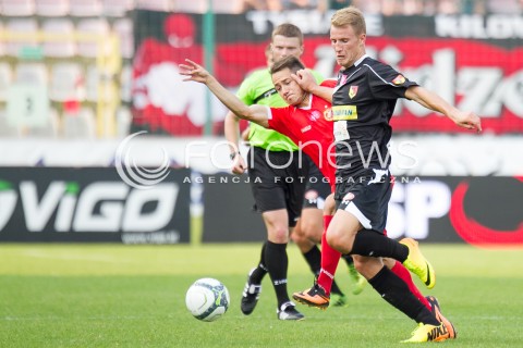 31.08.2013 LODZ PILKA NOZNA T-MOBILE EKSTRAKLASA SEZON 2013/2014 FOOTBALL POLISH EKSTRAKLASA SEASON WIDZEW LODZ -JAGIELLONIA BIALYSTOK N/Z MARIUSZ RYBICKI BEKIM BALAJ  