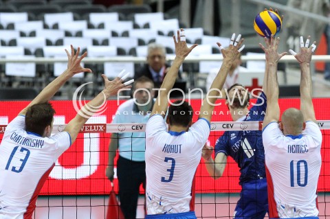  20.09.2013 GDANSK ERGO ARENA<br />SIATKOWKA MEZCZYZN<br />MISTRZOSTWA EUROPY W SIATKOWCE MEZCZYZN 2013 CEV VELUX<br />VOLLEYBALL EUROPEAN CHAMPIONSHIP MEN 2013 - FINAL ROUND <br />GRUPA B ( GROUP B )<br />FRANCJA - SLOWACJA ( FRANCE - SLOVIAKIA )<br />N/Z JULIEN LYNEEL STEFAN JUNIOR CHRTIANSKY EMANUEL KOHUT MARTIN NEMEC <br /> 