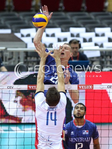  20.09.2013 GDANSK ERGO ARENA<br />SIATKOWKA MEZCZYZN<br />MISTRZOSTWA EUROPY W SIATKOWCE MEZCZYZN 2013 CEV VELUX<br />VOLLEYBALL EUROPEAN CHAMPIONSHIP MEN 2013 - FINAL ROUND <br />GRUPA B ( GROUP B )<br />FRANCJA - SLOWACJA ( FRANCE - SLOVIAKIA )<br />N/Z KEVIN LE ROUX TOMAS KMET <br /> 