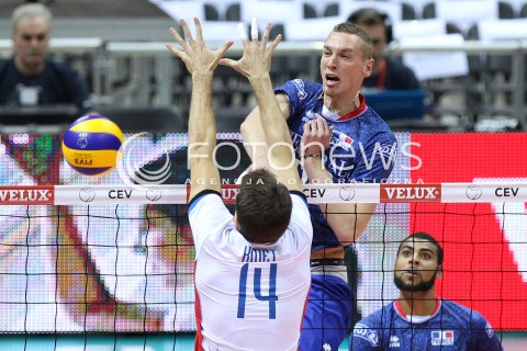 20.09.2013 GDANSK ERGO ARENA<br />SIATKOWKA MEZCZYZN<br />MISTRZOSTWA EUROPY W SIATKOWCE MEZCZYZN 2013 CEV VELUX<br />VOLLEYBALL EUROPEAN CHAMPIONSHIP MEN 2013 - FINAL ROUND <br />GRUPA B ( GROUP B )<br />FRANCJA - SLOWACJA ( FRANCE - SLOVIAKIA )<br />N/Z KEVIN LE ROUX TOMAS KMET <br /> 
