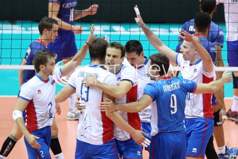  20.09.2013 GDANSK ERGO ARENA<br />SIATKOWKA MEZCZYZN<br />MISTRZOSTWA EUROPY W SIATKOWCE MEZCZYZN 2013 CEV VELUX<br />VOLLEYBALL EUROPEAN CHAMPIONSHIP MEN 2013 - FINAL ROUND <br />GRUPA B ( GROUP B )<br />FRANCJA - SLOWACJA ( FRANCE - SLOVIAKIA )<br />N/Z STEFAN JUNIOR CHRTIANSKY ROMAN ONDRUSEK MARTIN NEMEC TOMAS KMET OGURCAK FRANTISEK RADOSC EMOCJE <br /> 