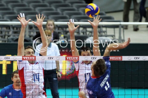  20.09.2013 GDANSK ERGO ARENA<br />SIATKOWKA MEZCZYZN<br />MISTRZOSTWA EUROPY W SIATKOWCE MEZCZYZN 2013 CEV VELUX<br />VOLLEYBALL EUROPEAN CHAMPIONSHIP MEN 2013 - FINAL ROUND <br />GRUPA B ( GROUP B )<br />FRANCJA - SLOWACJA ( FRANCE - SLOVIAKIA )<br />N/Z TOMAS KMET OGURCAK FRANTISEK ANTONIN ROUZIER <br /> 
