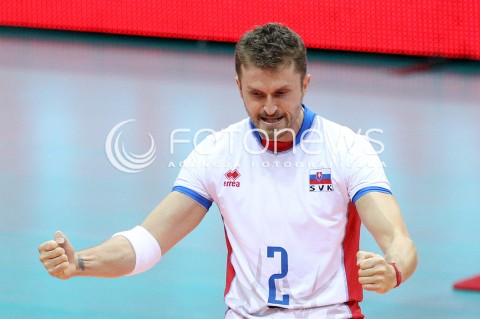  20.09.2013 GDANSK ERGO ARENA<br />SIATKOWKA MEZCZYZN<br />MISTRZOSTWA EUROPY W SIATKOWCE MEZCZYZN 2013 CEV VELUX<br />VOLLEYBALL EUROPEAN CHAMPIONSHIP MEN 2013 - FINAL ROUND <br />GRUPA B ( GROUP B )<br />FRANCJA - SLOWACJA ( FRANCE - SLOVIAKIA )<br />N/Z MICHAL MASNY RADOSC EMOCJE SYLWETKA<br /> 