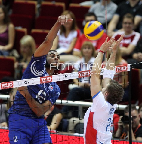  20.09.2013 GDANSK ERGO ARENA<br />SIATKOWKA MEZCZYZN<br />MISTRZOSTWA EUROPY W SIATKOWCE MEZCZYZN 2013 CEV VELUX<br />VOLLEYBALL EUROPEAN CHAMPIONSHIP MEN 2013 - FINAL ROUND <br />GRUPA B ( GROUP B )<br />FRANCJA - SLOWACJA ( FRANCE - SLOVIAKIA )<br />N/Z EARVIN NGAPETH MICHAL MASNY <br /> 