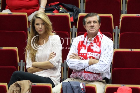 Zygmunt Chajzer z córką podczas Mistrzostw Europy w siatkówce mężczyzn