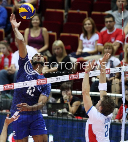  20.09.2013 GDANSK ERGO ARENA<br />SIATKOWKA MEZCZYZN<br />MISTRZOSTWA EUROPY W SIATKOWCE MEZCZYZN 2013 CEV VELUX<br />VOLLEYBALL EUROPEAN CHAMPIONSHIP MEN 2013 - FINAL ROUND <br />GRUPA B ( GROUP B )<br />FRANCJA - SLOWACJA ( FRANCE - SLOVIAKIA )<br />N/Z EARVIN NGAPETH  MICHAL MASNY <br /> 